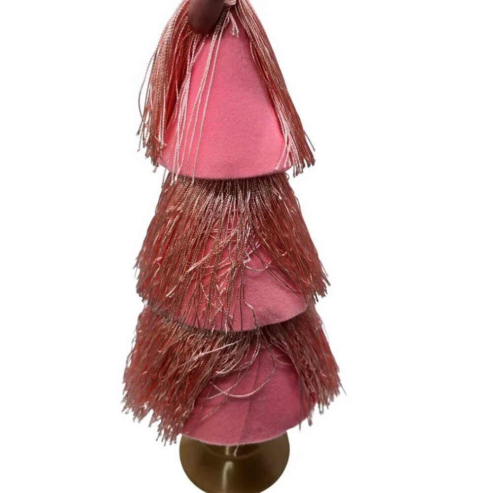 Ashland Tassel Tiered Tree Tabletop Decor w/ Matted Gold Star Tree Topper NEW